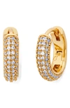 Kate Spade Brilliant Statements Pave Mini Huggie Hoop Earrings In Nocolor