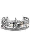 JOHN HARDY CLASSIC CHAIN MULTI ROW TOGGLE BRACELET,BB90656XS