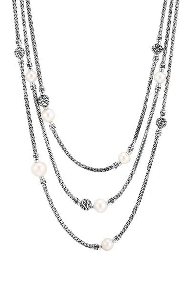 John Hardy Women's Chain Classic Sterling Silver & 7-10mm Freshwater Pearl Multi-row Necklace In Cultured Fresh Water Pearl