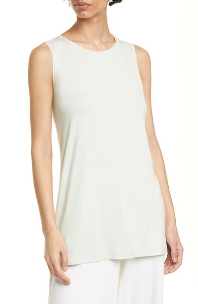 Eileen Fisher Crewneck Long Tank Top In Mist