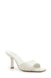 Schutz Posseni Mock-croc Slide Mule High-heel Sandals In Pearl