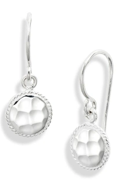 Anna Beck Small Hammered Drop Earrings In Silver