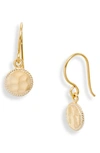 ANNA BECK SMALL HAMMERED DROP EARRINGS,ER10056-GLD