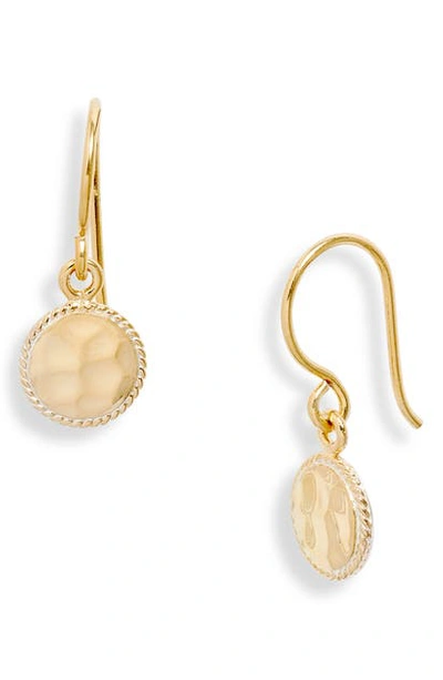 Anna Beck Small Hammered Drop Earrings In Gold