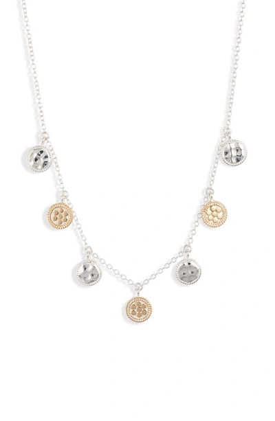 Anna Beck Hammered Charm Necklace In Gold/ Silver