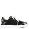 CHRISTIAN LOUBOUTIN VIEIRA 2 BLACK GLITTER LEATHER trainers,CL16118S