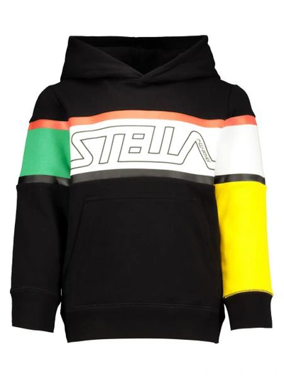 Stella Mccartney Kids' Printed Organic Cotton Sweatshirt Hoodie In Black