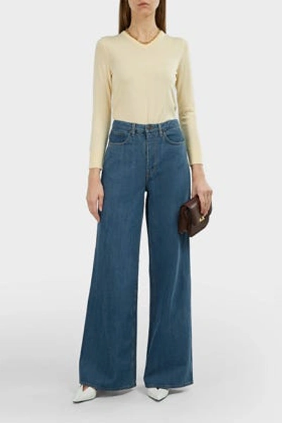 The Row Issa Wide-leg Selvedge-denim Jeans In Blue