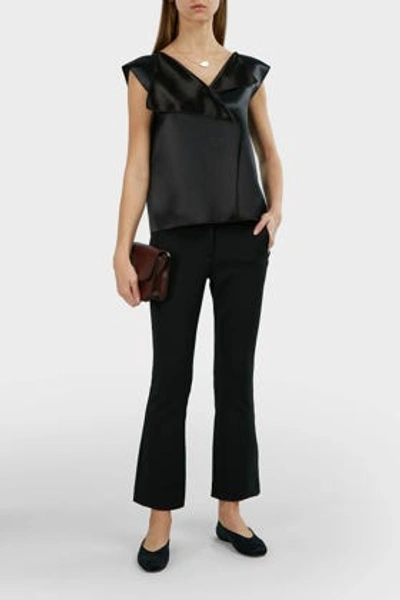 The Row Jonell Flared-cuff Cropped Trousers In Navy