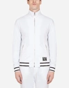 DOLCE & GABBANA ZIP-UP SWEATER WITH PATCH