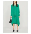 JOSEPH ALISSON ASYMMETRIC SILK-CREPE MIDI DRESS