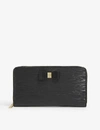 Ted Baker Bow Detail Leather Matinee Purse In Black