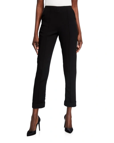 Alex Perry Brooks Crepe Tapered Pants In Black