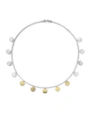 Ippolita Classico Hammered Paillette Disc Necklace In Chimera Two-tone In Gray/yellow