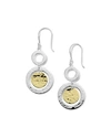 Ippolita Classico Chimera Small Two-tone Snowman Linear Earrings In Gray/yellow