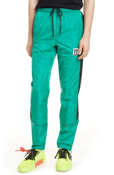 Off-white River Trail Nylon Track Trousers In Green