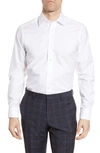David Donahue Trim Fit Superfine Twill Dress Shirt In White