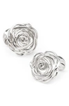 Cufflinks, Inc Sterling Silver Rose Cuff Links In Silver