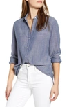 BEACHLUNCHLOUNGE JAMES CHAMBRAY COTTON DOUBLE CLOTH SHIRT,LHT2768