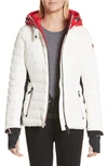 Moncler Bruche French Flag Down Hooded Puffer Coat In White