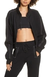 Blanc Noir Yolo Contrast Stitch Jog Jacket In Black