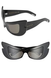GUCCI 57MM BUTTERFLY SHIELD SUNGLASSES,GG0710S001