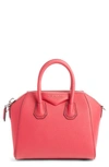 Givenchy 'mini Antigona' Sugar Leather Satchel In Strawberry