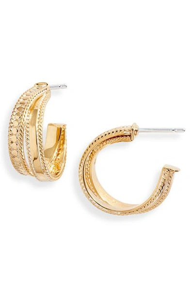 Anna Beck Two-tone Crossover Hoop Earrings In Gold