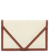 HUNTING SEASON THE ENVELOPE LEATHER AND FIQUE CLUTCH,P00424616