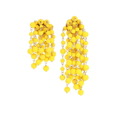 Jacquemus Les Mimosas Beaded Gold-tone Earrings In Yellow