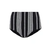 Lemlem Luchia Printed High Waist Bikini Bottom In Black