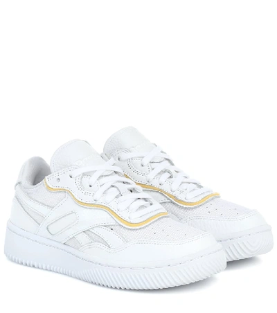 Victoria Beckham Dual Court Ii Mesh And Pebbled-leather Trainers In White
