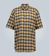 BALENCIAGA SHORT-SLEEVED FLANNEL SHIRT,P00444328