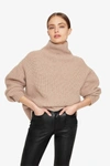 Anine Bing Sydney Funnel Neck Wool & Alpaca Blend Sweater In Camel