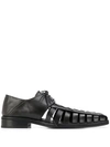 MARTINE ROSE GLADIATOR STYLE LEATHER OXFORD SHOES