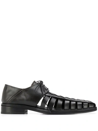 Martine Rose Gladiator Style Leather Oxford Shoes In Black