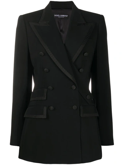 Dolce & Gabbana Single-breasted Twill Turlington Tuxedo Jacket In Black