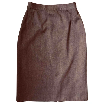 Pre-owned Max Mara Wool Skirt Suit In Brown