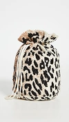 GANNI BEADED LEOPARD POUCH