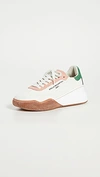 Stella Mccartney Loop Logo-print Canvas And Vegetarian Suede Sneakers In White/cream