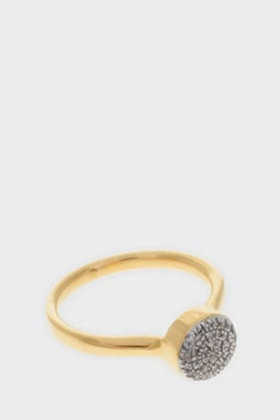 Monica Vinader Ava Button Ring In *diamond Embellished