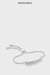 Monica Vinader Engravable Baja Diamond Bracelet In Metallic