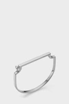 Monica Vinader Engravable Signature Thin Petite Bangle In Metallic