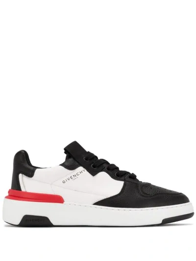 Givenchy Wing Two-tone Textured-leather Trainers In Black