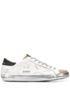 Golden Goose Distressed Superstar Sneakers In White