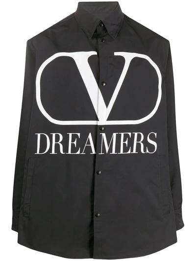 Valentino Vlogo Dreamer Semi-oversize Shirt In Black