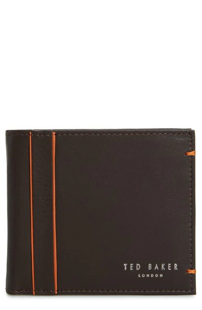 Ted Baker Passing Leather Wallet In Brown Chocolate