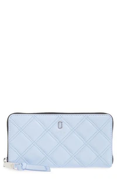 The Marc Jacobs Standard Quilted Leather Continental Wallet In Blue Mist