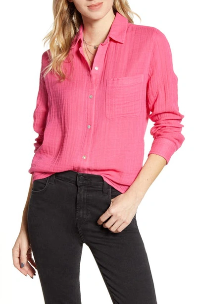 Rails Ellis Long Sleeve Gauze Shirt In Hibiscus