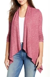 B Collection By Bobeau Amie Waterfall Knit Cardigan In Cassis